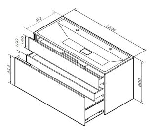 Am.pm INSPIRE 2.0 M50AFHX1203WM тумба под раковину 120 см белый матовый